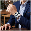 Reloj Curren 8324 Negro-Plateado blanco Diseño Elegante