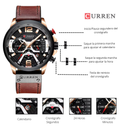 Reloj CURREN Cronografo 8329 Para Hombre - Cafe