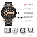 Reloj CURREN 8337 Cronógrafo Para Hombre Bicolor negro
