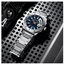 Reloj CURREN 8344 Diseño Elegante Plateado Fondo Azul