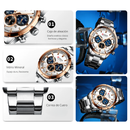 Reloj CURREN 8355 Cronógrafo Para Hombre Punteros Dorados