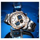 Reloj CURREN 8355 Cronógrafo Para Hombre Punteros Dorados