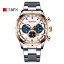 Reloj CURREN 8355 Cronógrafo Para Hombre Punteros Dorados