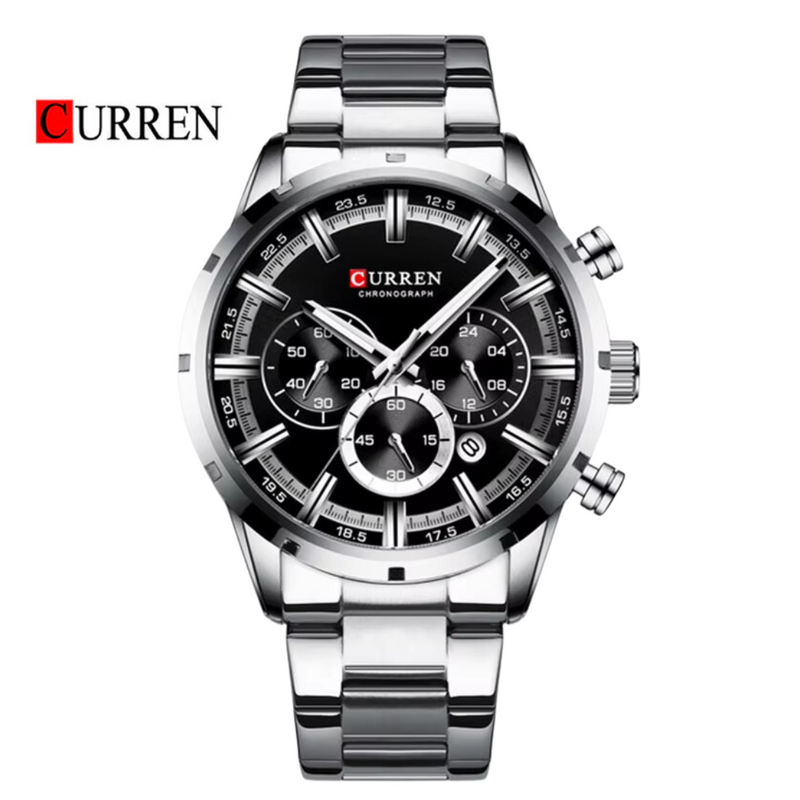 Reloj CURREN 8355 Cronógrafo Para Hombre - Plateado