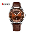Reloj Curren 8365 Café-Café Cuero Diseño Elegante