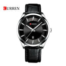 Reloj Curren 8365 Negro-Negro Cuero Diseño Elegante