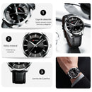 Reloj Curren 8365 Negro-Negro Cuero Diseño Elegante