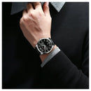 Reloj Curren 8365 Negro-Negro Cuero Diseño Elegante