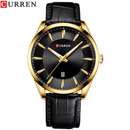 Reloj Curren 8365 Negro-Dorado Cuero Diseño Elegante