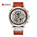 Reloj Curren 8380 Café - Dorado Blanco Diseño Elegante