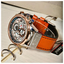 Reloj Curren 8380 Café - Dorado Blanco Diseño Elegante