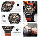 Reloj Curren 8380 Café rojo -  Dorado Diseño Elegante