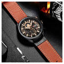 Reloj Curren 8380 Café rojo -  Dorado Diseño Elegante