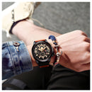 Reloj Curren 8380 Café rojo -  Dorado Diseño Elegante