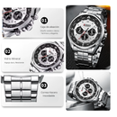 Reloj CURREN 8399 Cronógrafo Para Hombre - Plateado