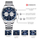 Reloj CURREN 8446 Cronografo Para Hombre - Plateado