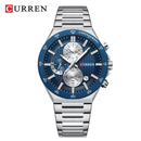 Reloj Hombre CURREN Cronografo 8481 Plateado Fondo Azul
