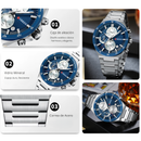 Reloj Hombre CURREN Cronografo 8481 Plateado Fondo Azul