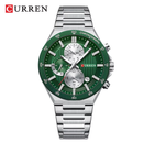 Reloj Hombre CURREN Cronografo 8481 Plateado Fondo Verde