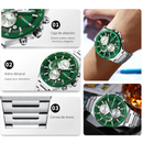 Reloj Hombre CURREN Cronografo 8481 Plateado Fondo Verde