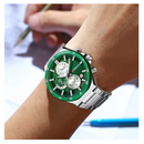 Reloj Hombre CURREN Cronografo 8481 Plateado Fondo Verde