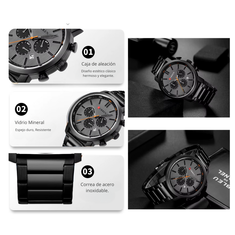 Reloj CURREN 8315 Para Hombre Negro