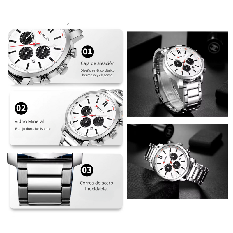 Reloj CURREN 8315 Para Hombre Plateado