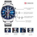 Reloj CURREN Cronógrafo 8351 Para Hombre - Plateado Azul