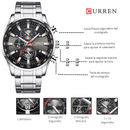 Reloj CURREN Cronógrafo 8351 Para Hombre - Plateado