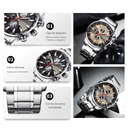 Reloj CURREN 8351 Cronógrafo Para Hombre Plateado