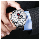 Reloj CURREN 8352  Cronógrafo Para Hombre - Plateado