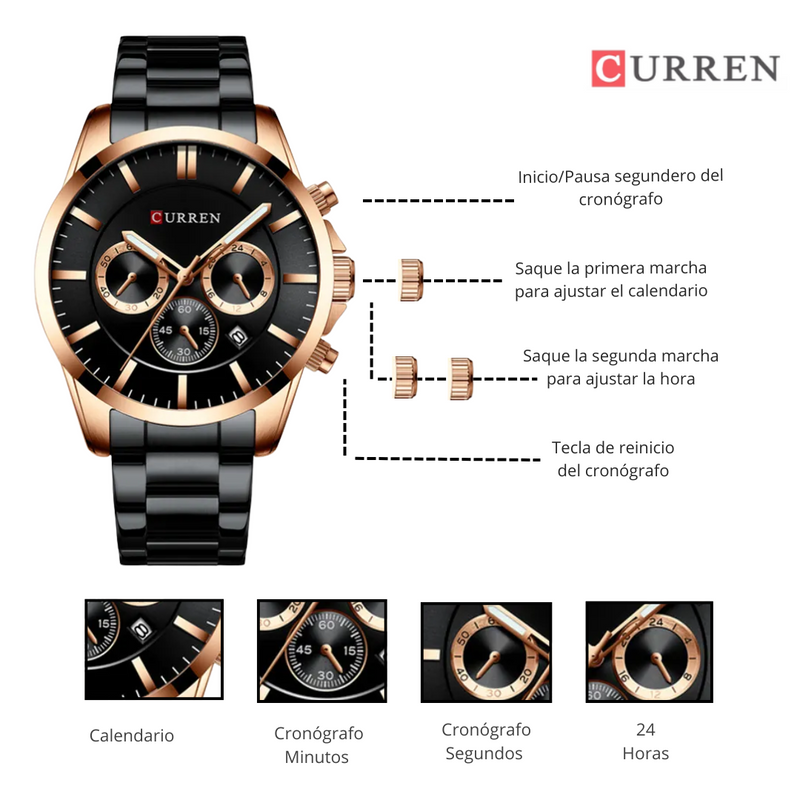 Reloj CURREN 8358 Cronógrafo Para Hombre