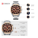 Reloj CURREN 8361 Cronógrafo Para Hombre - Plateado
