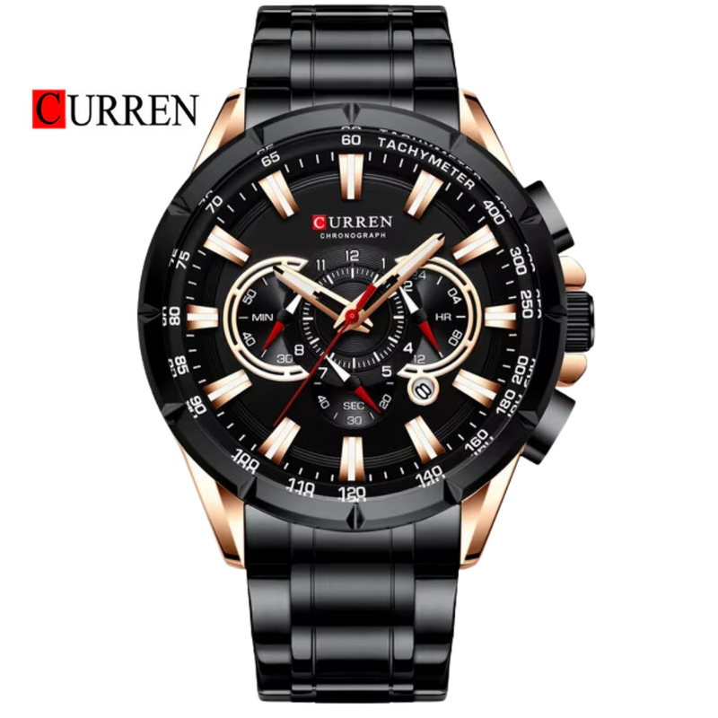 Reloj CURREN 8363 Cronógrafo Para Hombre Negro