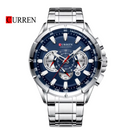 Reloj CURREN 8363 Cronógrafo Para Hombre Plateado Azul