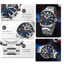 Reloj CURREN Cronografo 8415 Para Hombre - Plateado