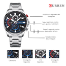 Reloj CURREN Cronografo 8415 Para Hombre - Plateado
