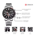 Reloj CURREN 8418 Cronógrafo Para Hombre Plateado