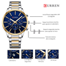 Reloj CURREN Cronógrafo 8435 Para Hombre Azul Bicolor