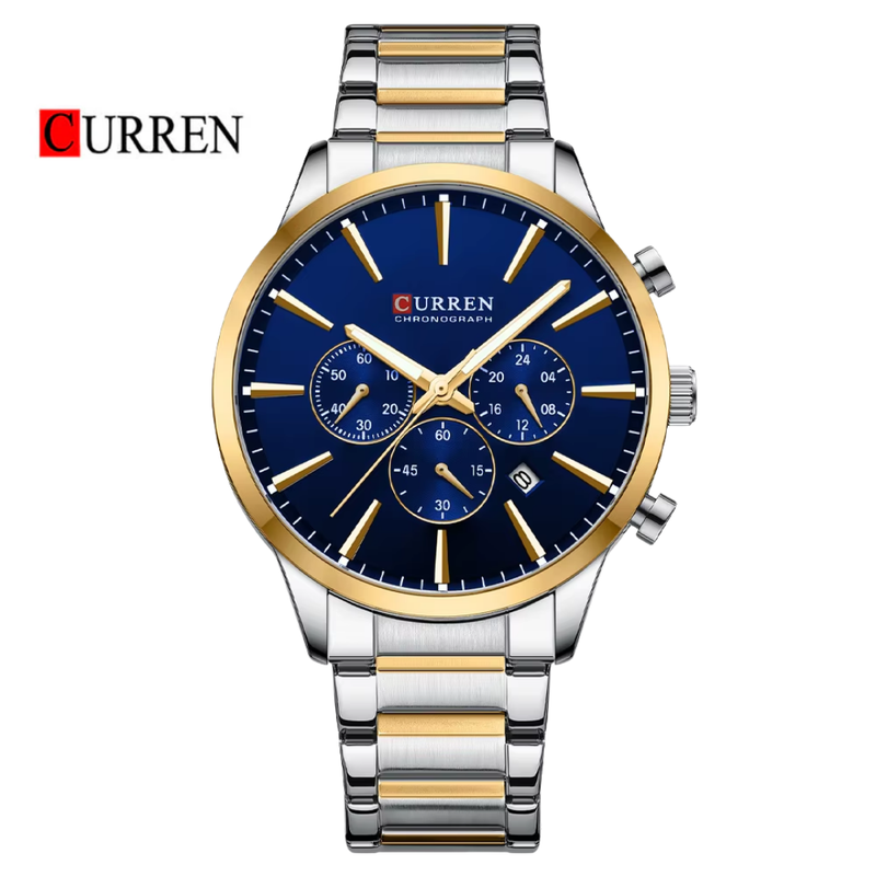 Reloj CURREN Cronógrafo 8435 Para Hombre Azul Bicolor