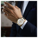 Reloj CURREN Cronógrafo 8435 Para Hombre Plateado Bicolor