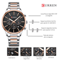 Reloj CURREN Cronógrafo 8435 Para Hombre Oro rosa Bicolor