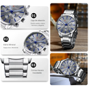 Reloj CURREN Cronógrafo 8435 Para Hombre Plateado