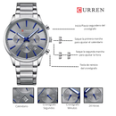 Reloj CURREN Cronógrafo 8435 Para Hombre Plateado