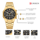 Reloj Curren 8440 Elegante Para Caballero Dorado