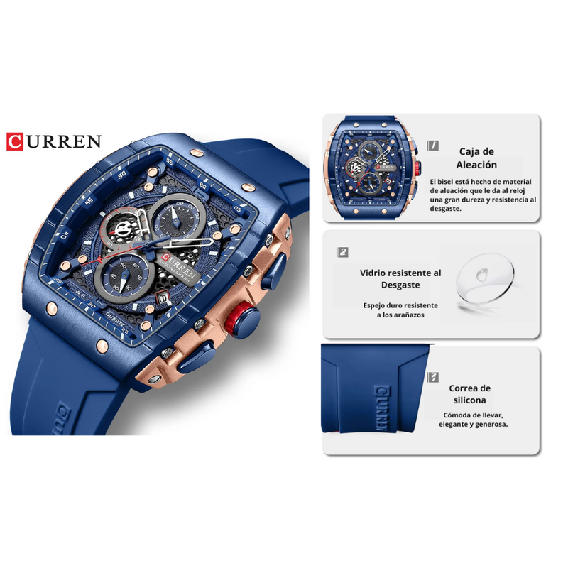 Reloj Curren Modelo 8442 Deportivo - Azul