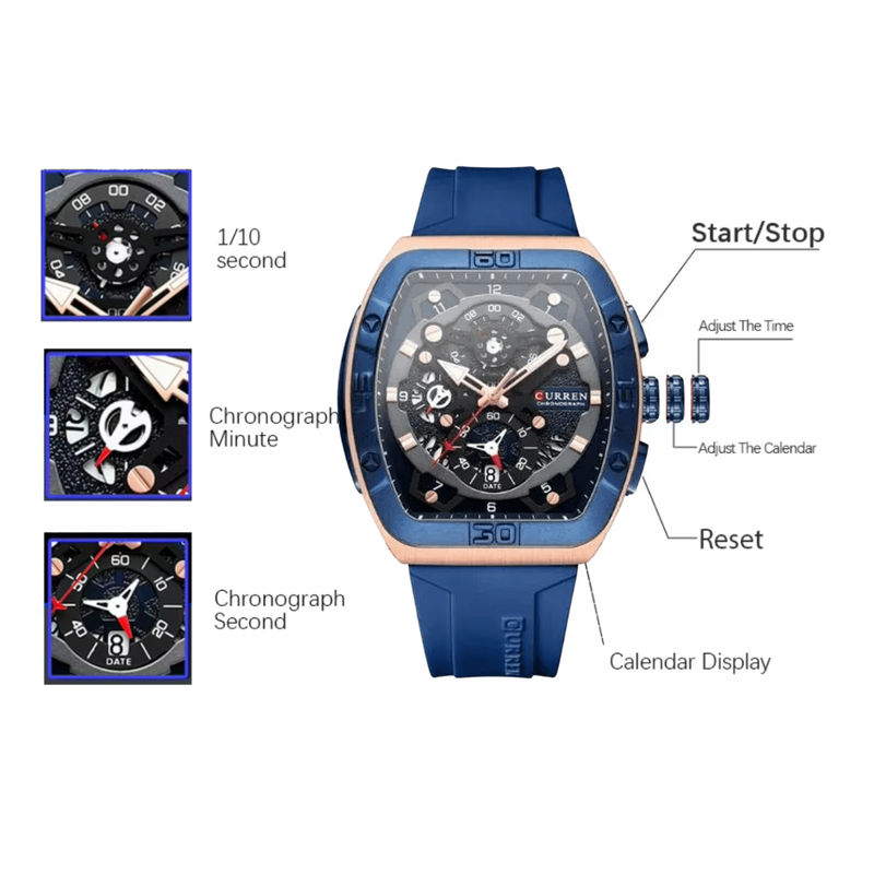 Reloj Curren Modelo 8443 Deportivo - Azul Oscuro