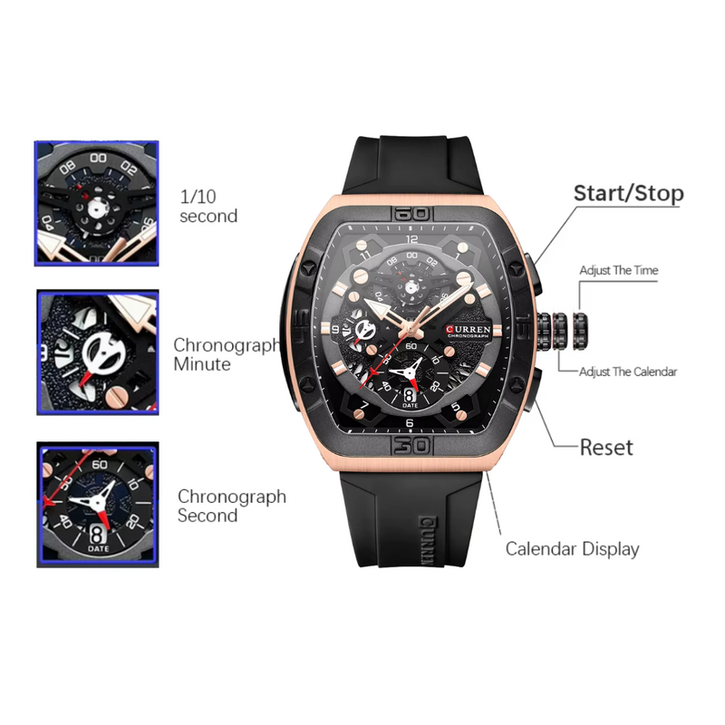 Reloj Curren Modelo 8443 Deportivo - Negro