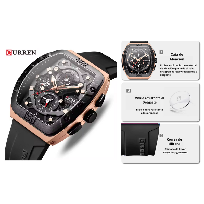 Reloj Curren Modelo 8443 Deportivo - Negro