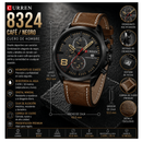 Reloj Curren 8324 Cafe-Negro Diseño Elegante